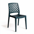 Silla de plástico apilable para exterior color verde 82 x 48 x 45cm