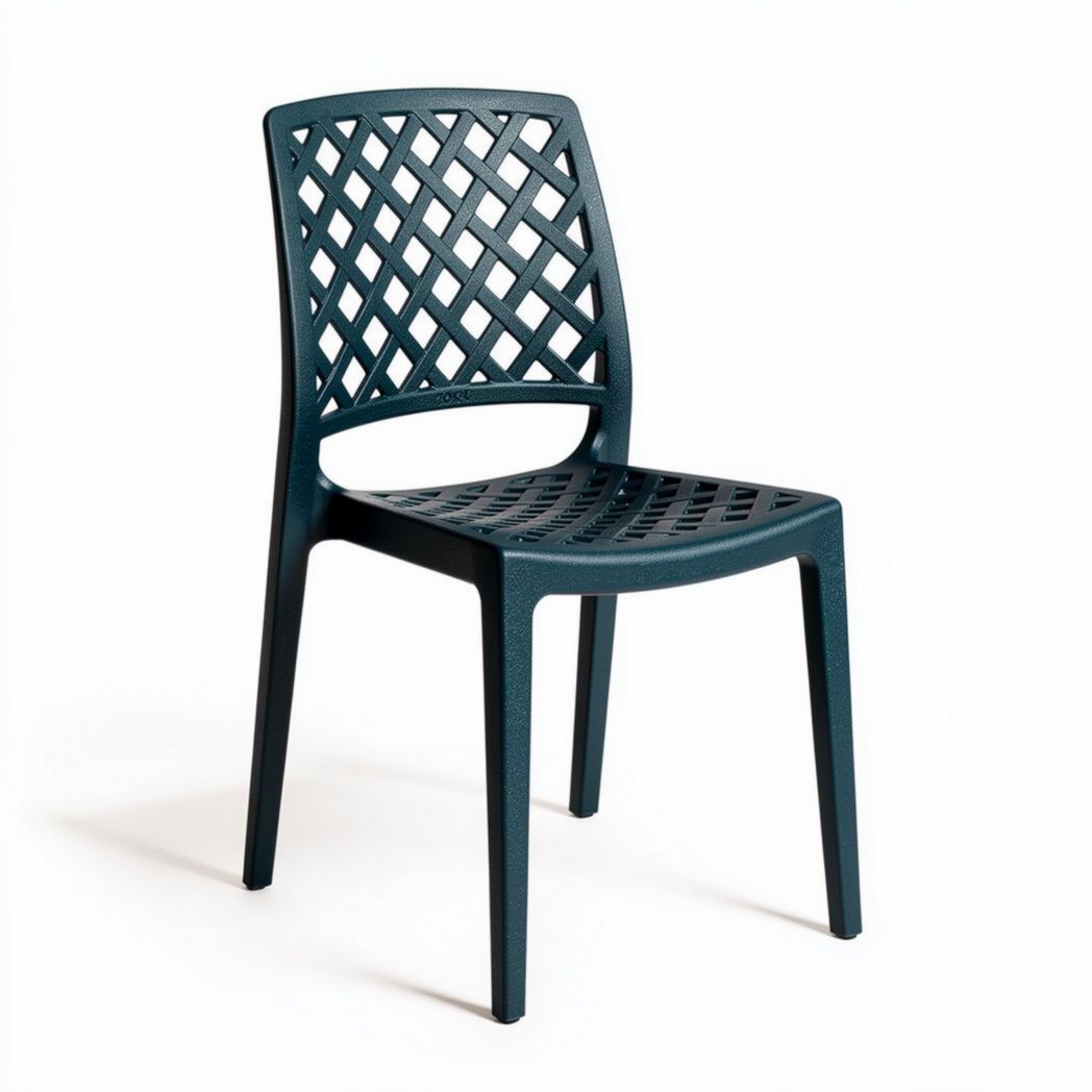 Silla de plástico apilable para exterior color verde 82 x 48 x 45cm
