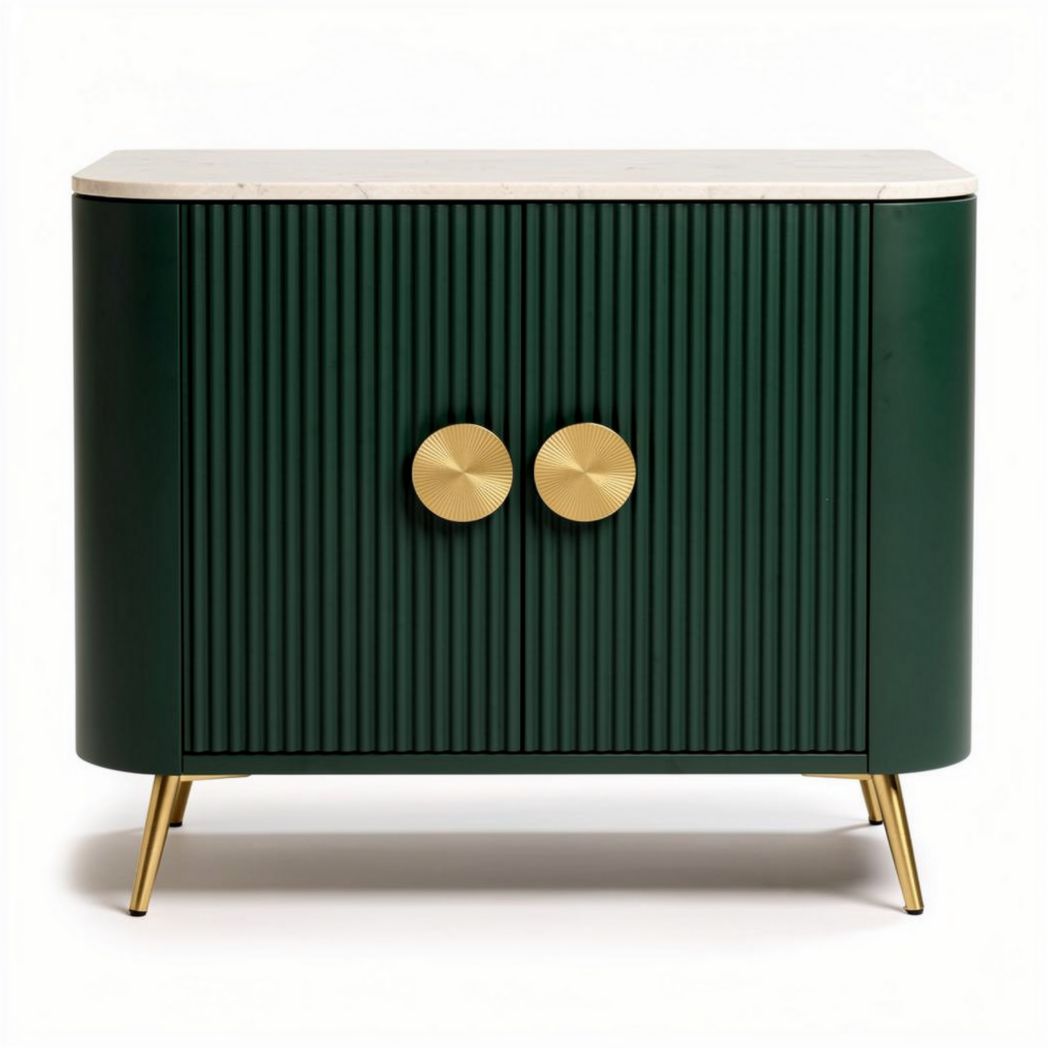Mueble de almacenamiento verde con superficie de mármol 80 x 40 x 70cm