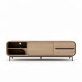 Mueble de televisión de madera clara con cajón y estantería 120 x 40 x 40cm