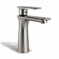 Grifo monomando de acero inoxidable acabado mate para baño 20 x 10 x 30cm