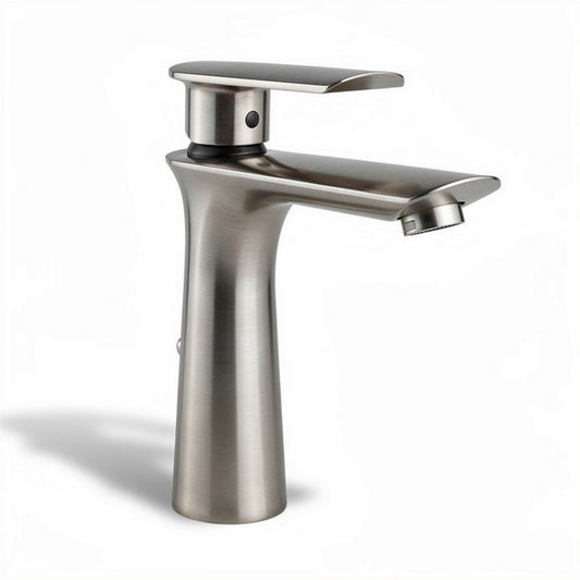Grifo monomando de acero inoxidable acabado mate para baño 20 x 10 x 30cm