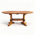 Mesa de comedor ovalada de madera de acacia 200 x 100 x 75cm color natural