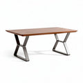 Mesa de comedor de madera con estructura metálica 200 x 100 x 75cm