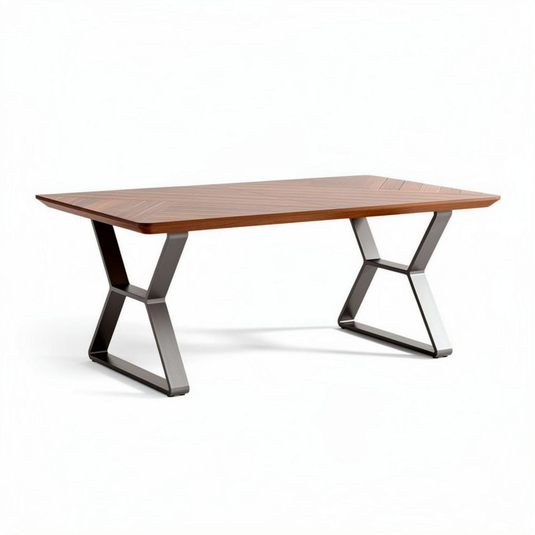 Mesa de comedor de madera con estructura metálica 200 x 100 x 75cm